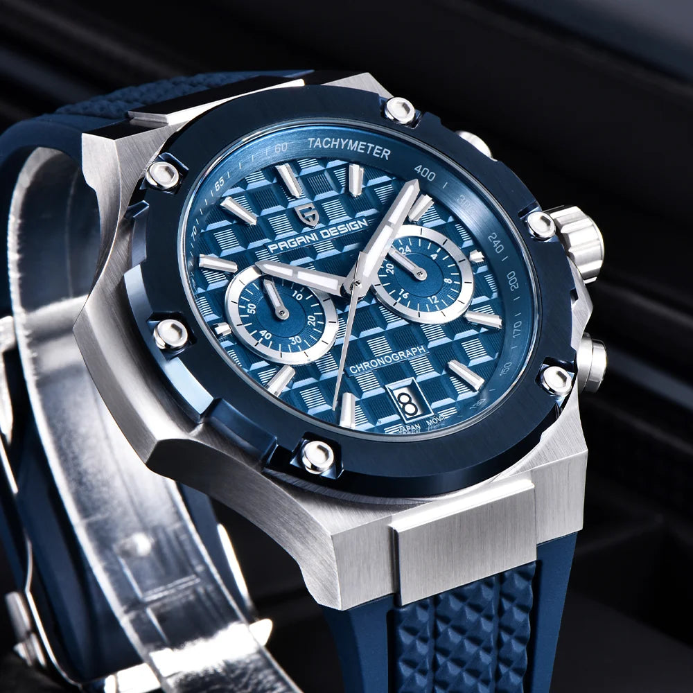 Pagani Design Fashionable Men'S Quartz Watch Sports Chronograph Top Brand Sapphire Stainless Steel 100M Waterproof Men'S Watch