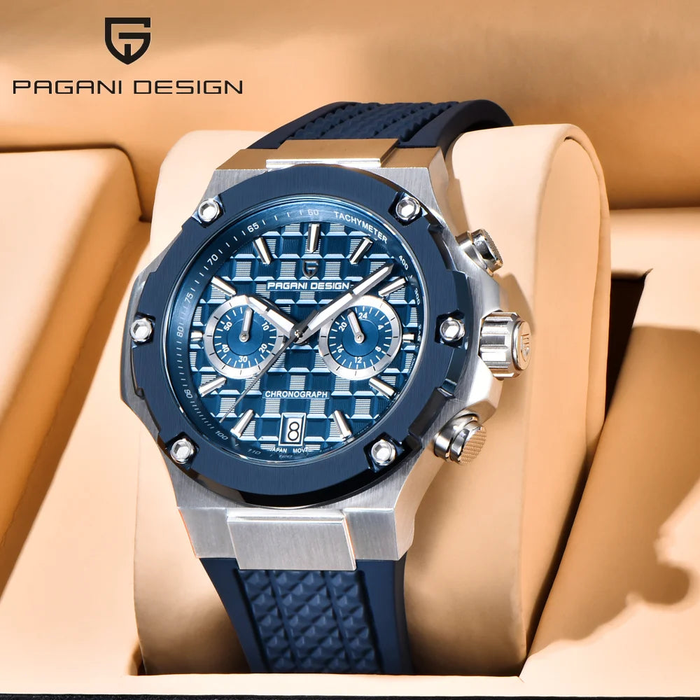 Pagani Design Fashionable Men'S Quartz Watch Sports Chronograph Top Brand Sapphire Stainless Steel 100M Waterproof Men'S Watch
