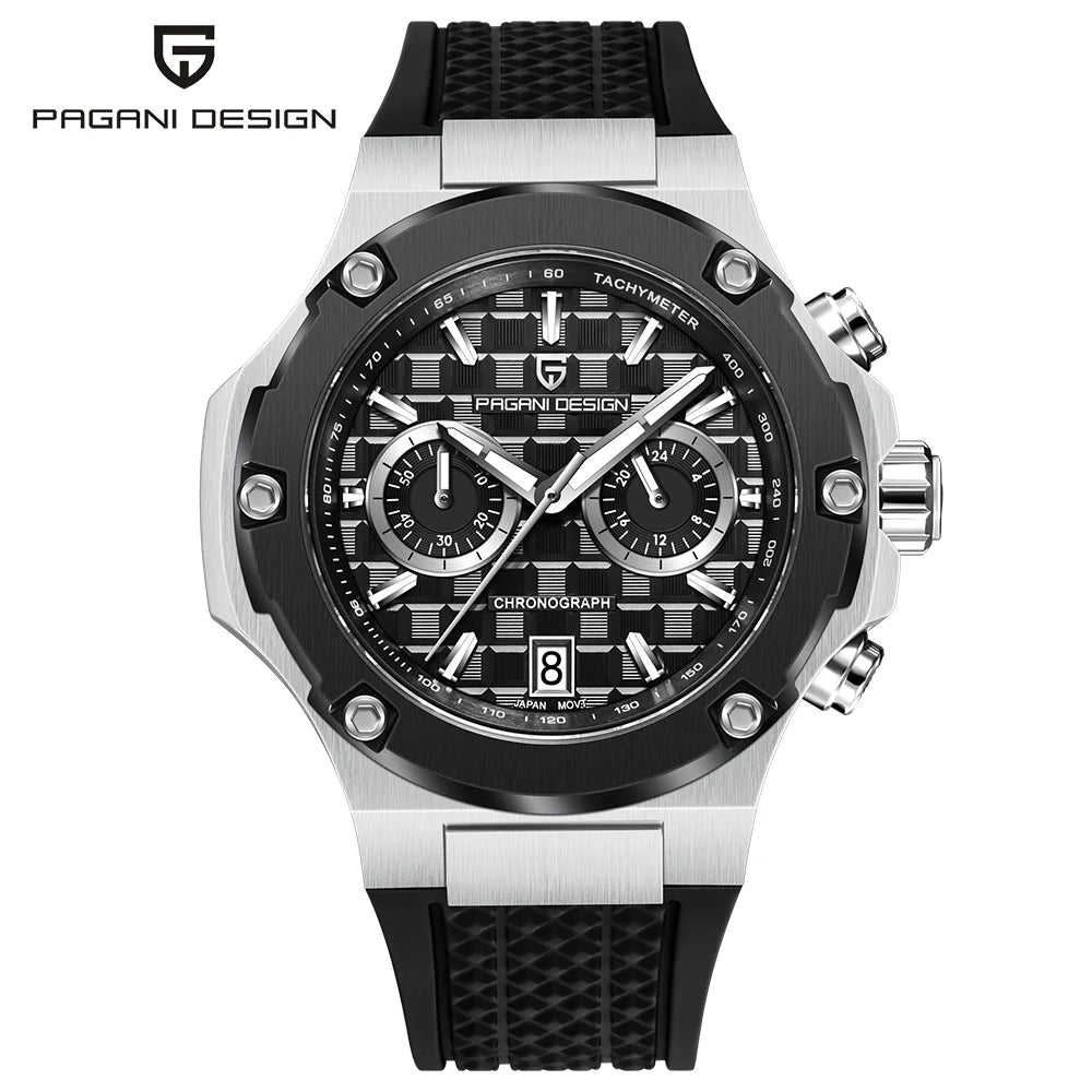 Pagani Design Fashionable Men'S Quartz Watch Sports Chronograph Top Brand Sapphire Stainless Steel 100M Waterproof Men'S Watch