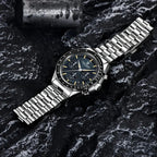 Pagani Design PD-1701 moon chronograph watch black dial front view