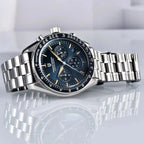 Pagani Design PD-1701 moon chronograph watch blue dial front view