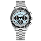 Pagani Design PD-1701 moon chronograph watch blue gray dial front view