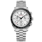 Pagani Design PD-1701 moon chronograph watch silver white dial front view