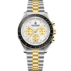 Pagani Design PD-1701 moon chronograph watch two tone silver dial front view
