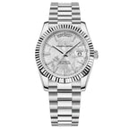 Pagani Design PD-1752 automatic watch silver meteorite dial front view