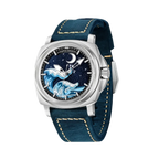 Pagani Design PD-YS014 automatic watch blue silver dial front view