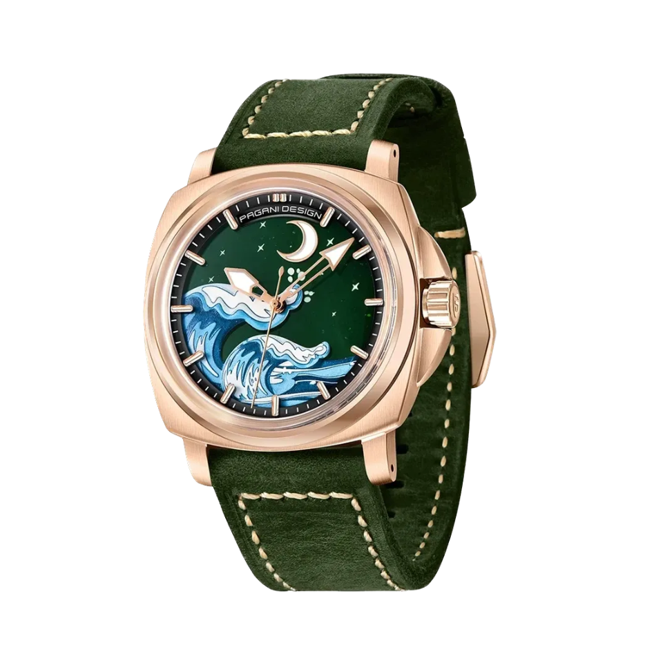 Pagani Design PD-YS014 automatic watch green gold dial front view