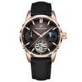 Pagani Design PD-YS021 rose gold case, black moonphase dial, black nylon strap automatic watch