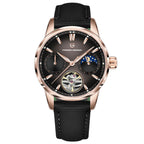 Pagani Design PD-YS021 rose gold case, black moonphase dial, black nylon strap automatic watch