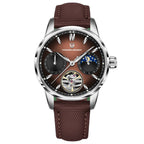 Pagani Design PD-YS021 silver steel case, brown moonphase dial, brown nylon strap