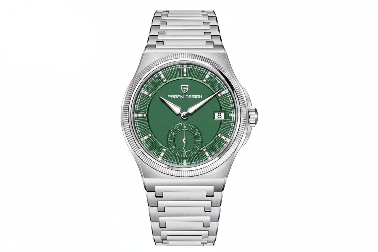 Pagani Design PD-YS029 Automatic Watch
42MM with green dial, angled view