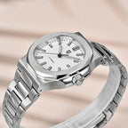 Pagani Design PD-1728 white dial men's automatic watch, side profile view
