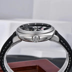 Pagani Design PD-YS017 stainless steel case side profile with crown guard close-up