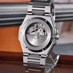 Pagani Design PD-YS023 stainless steel exhibition caseback with automatic movement, close-up