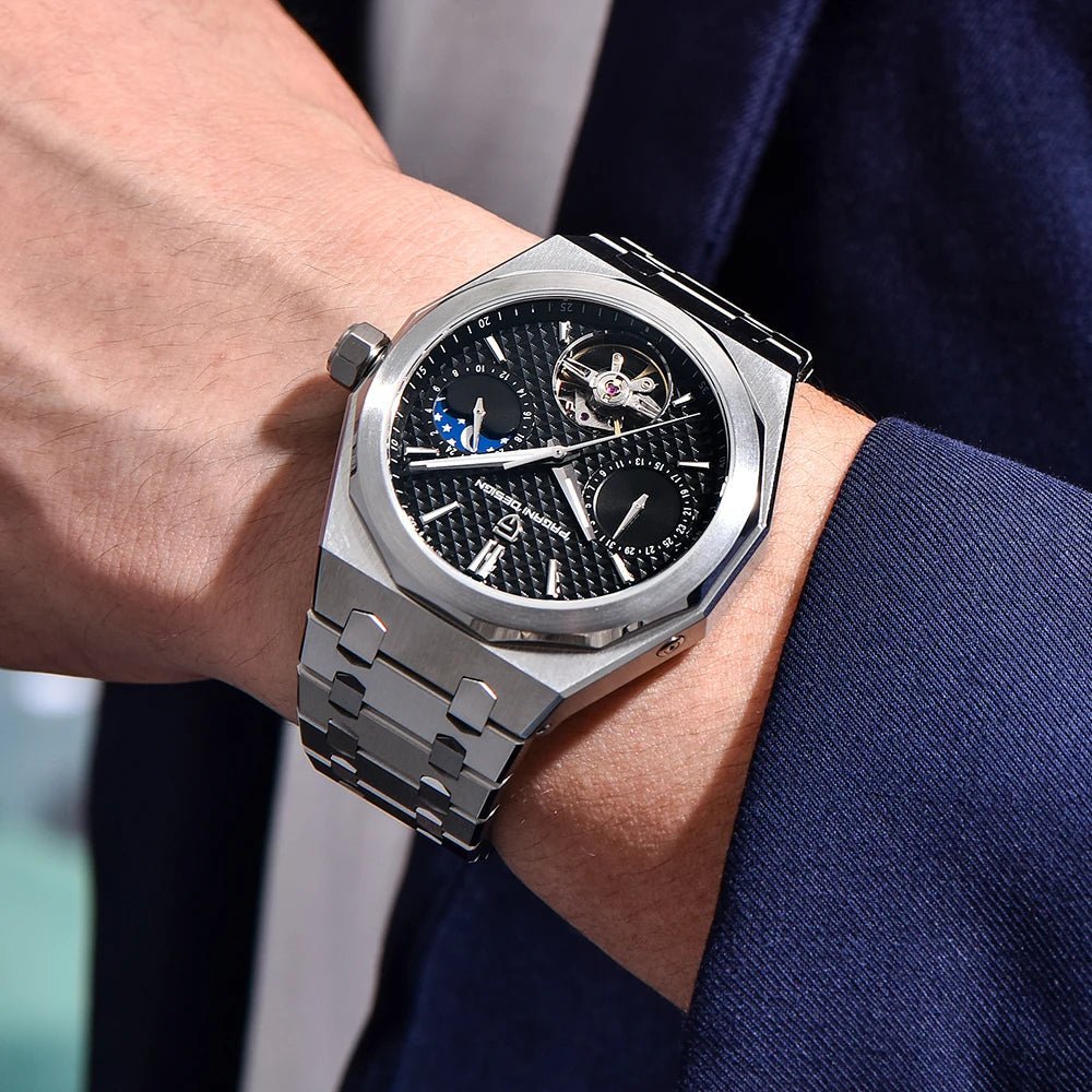Pagani Design PD-YS036 silver black worn on the wrist