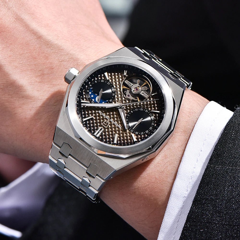 Pagani Design PD-YS036 silver brown worn on the wrist