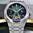 Pagani Design PD-YS036 silver green close-up of the gradient green dial