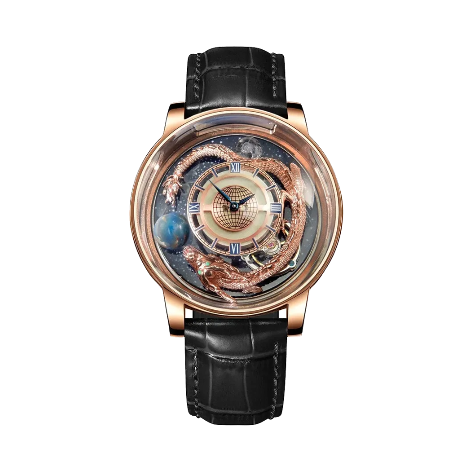 PINDU 6532 Minimalist Dial Menâ€™s Watch with black dial, caseback view