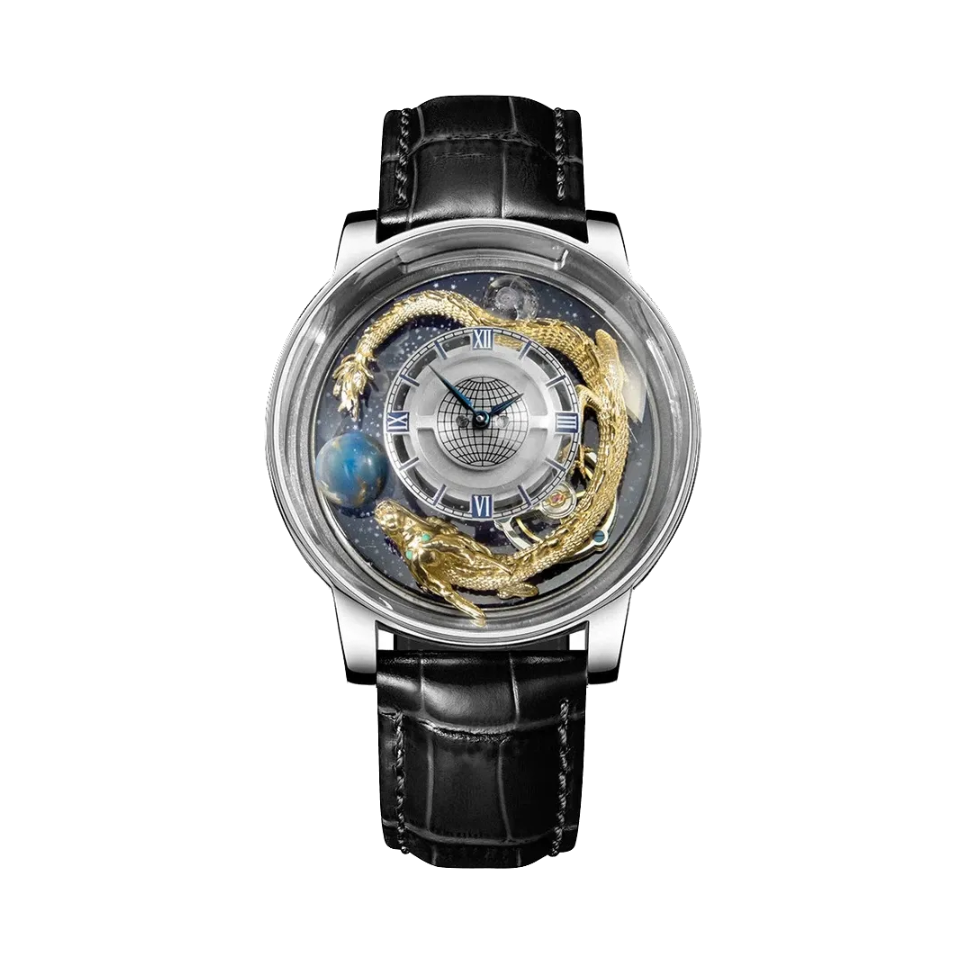 PINDU 6532 Minimalist Dial Menâ€™s Watch with silver black dial, detail view