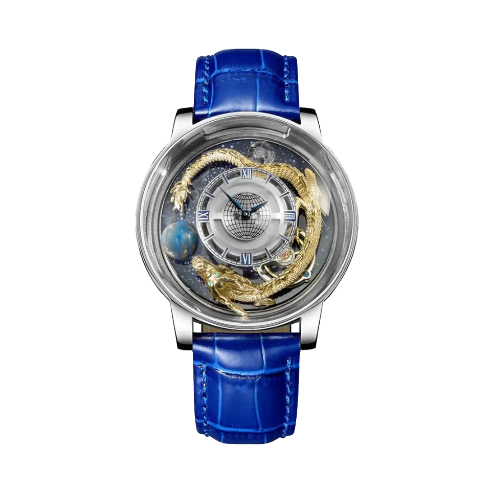 PINDU 6532 Minimalist Dial Menâ€™s Watch with silver blue dial