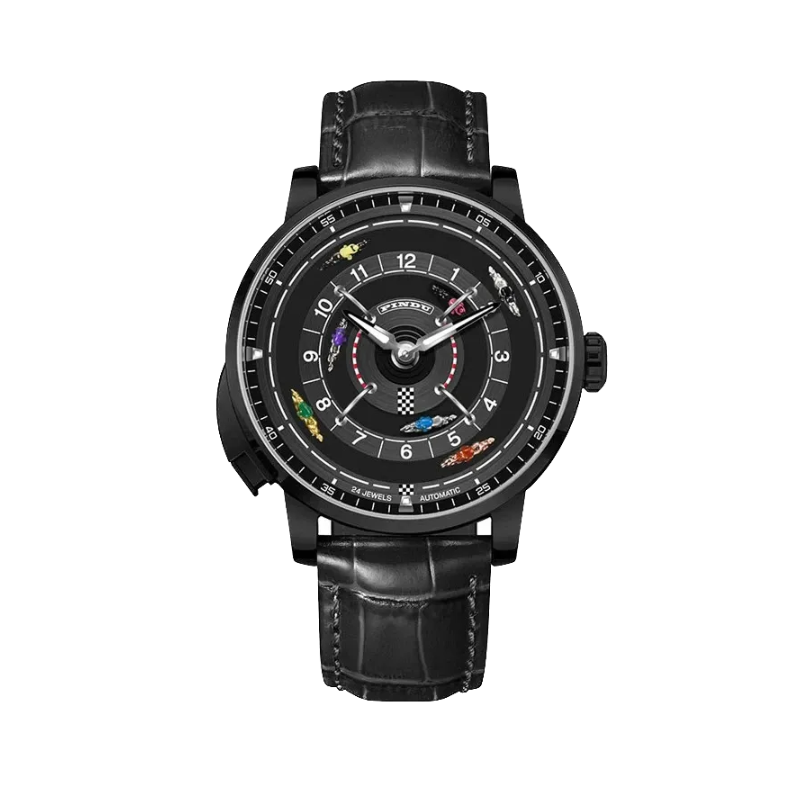 PINDU 6652 Horse Racing Series with black dial, lifestyle shot