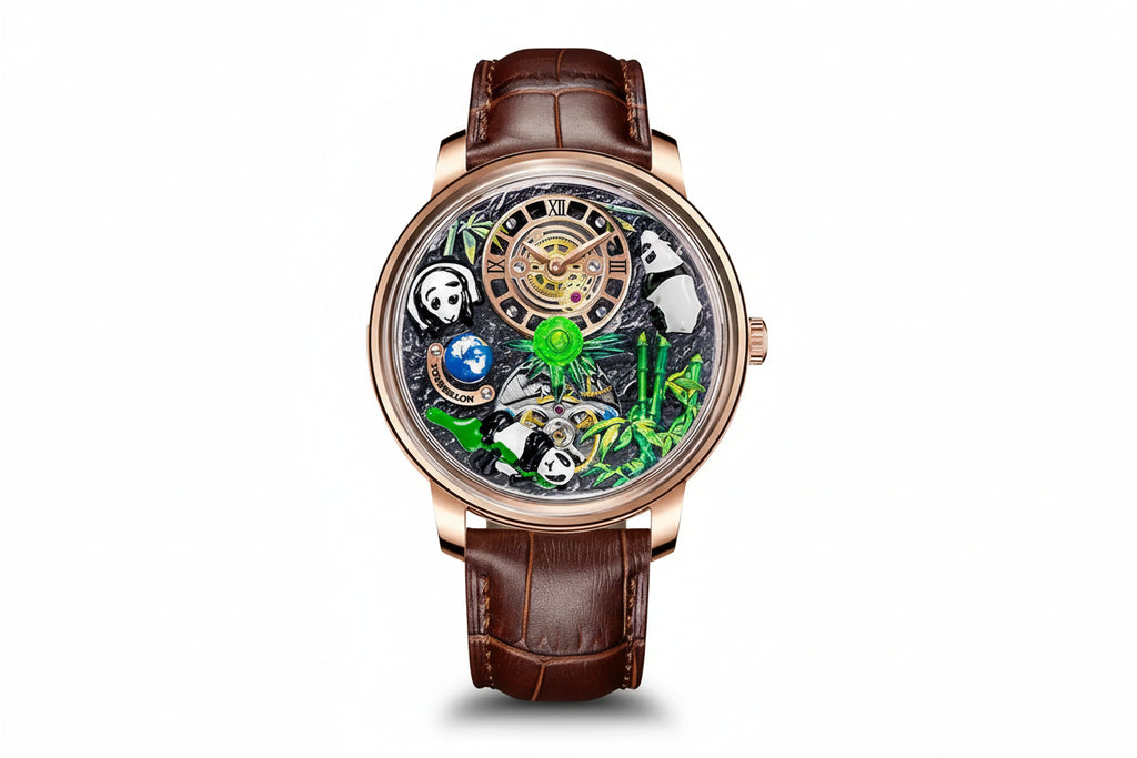 PINDU National Treasure Symbol Men Mechanical Watch Rotating Crystal Ball M2791B-PrimeTimepiece