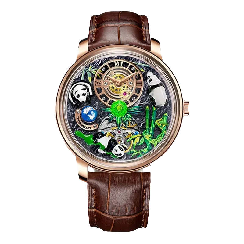 PINDU National Treasure Symbol Men Mechanical Watch Rotating Crystal Ball M2791B-PrimeTimepiece