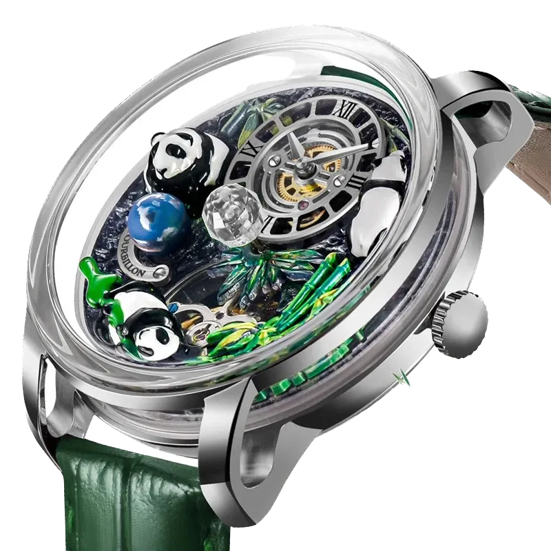 PINDU National Treasure Symbol Men Mechanical Watch Rotating Crystal Ball M2791B-PrimeTimepiece