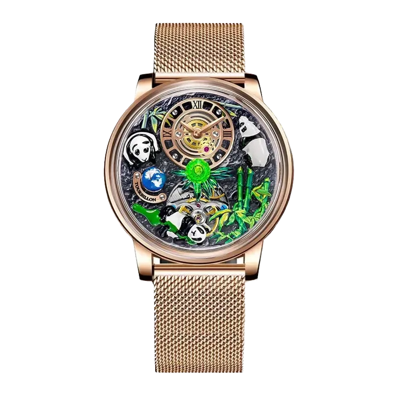 PINDU National Treasure Symbol Men Mechanical Watch Rotating Crystal Ball M2791B-PrimeTimepiece
