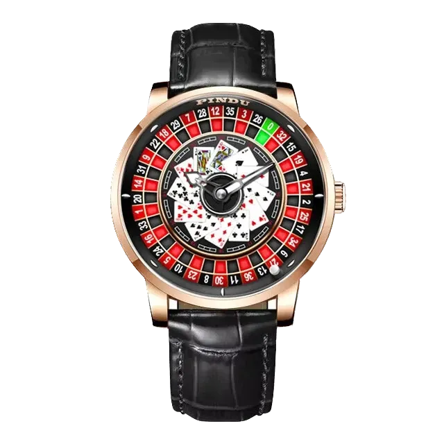PINDU Design NH35A Rotary Roulette Mechanical Watch Waterroof Leather P6626-PrimeTimepiece