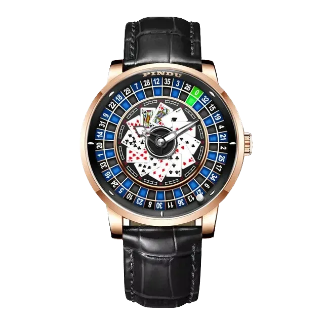 PINDU Design NH35A Rotary Roulette Mechanical Watch Waterroof Leather P6626-PrimeTimepiece