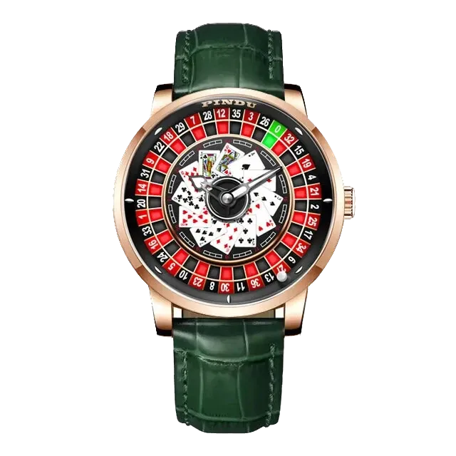 PINDU Design NH35A Rotary Roulette Mechanical Watch Waterroof Leather P6626-PrimeTimepiece