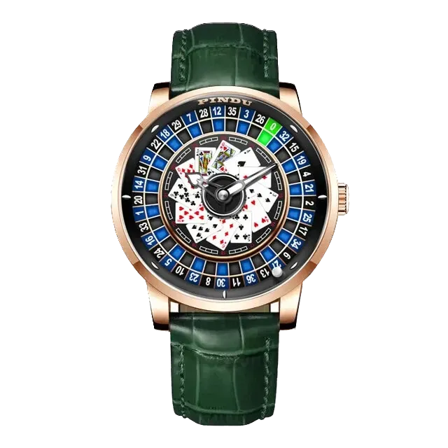 PINDU Design NH35A Rotary Roulette Mechanical Watch Waterroof Leather P6626-PrimeTimepiece