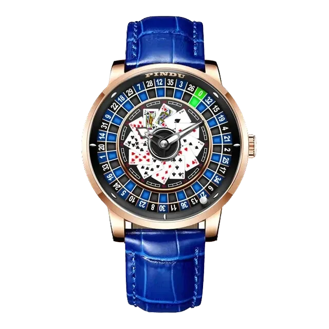 PINDU Design NH35A Rotary Roulette Mechanical Watch Waterroof Leather P6626-PrimeTimepiece