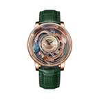 PINDU 6532 Minimalist Dial Menâ€™s Watch with green dial, side view