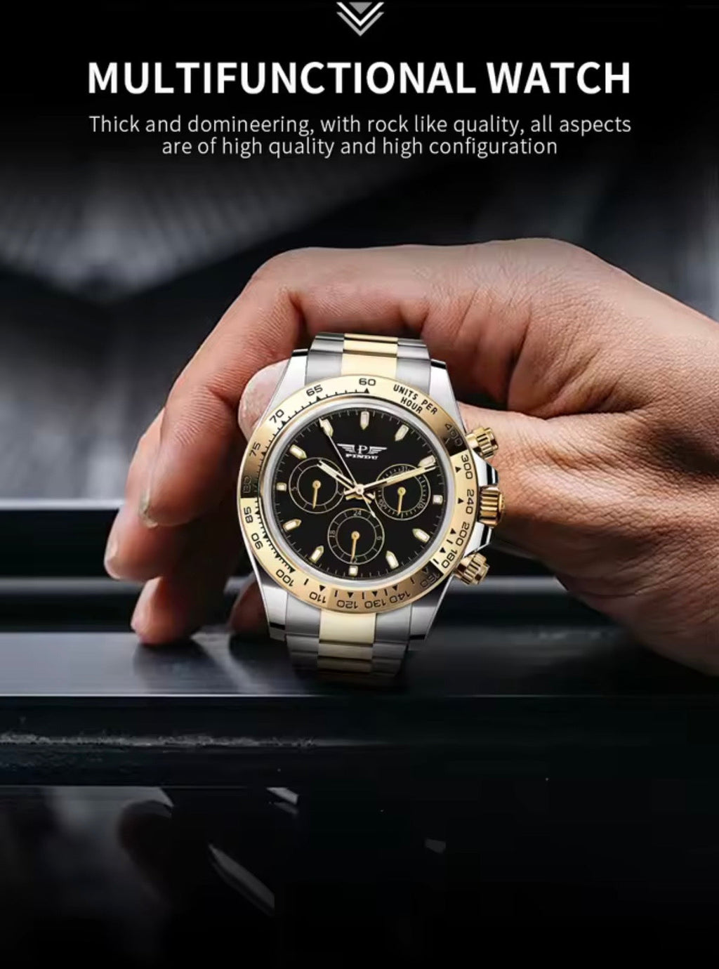 PINDU P6589 Two-Tone Automatic Chronograph Men's Watch