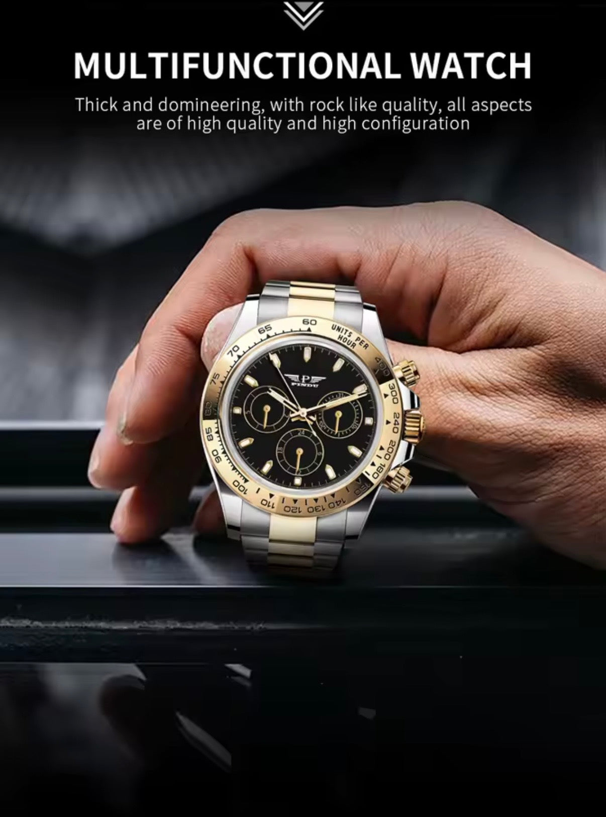 PINDU P6589 Two-Tone Automatic Chronograph Men's Watch