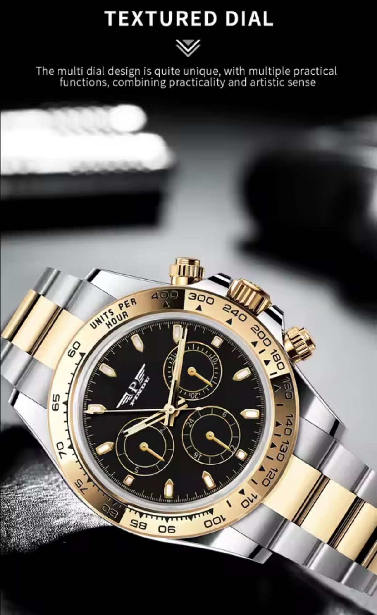 PINDU P6589 Two-Tone Automatic Chronograph Men's Watch