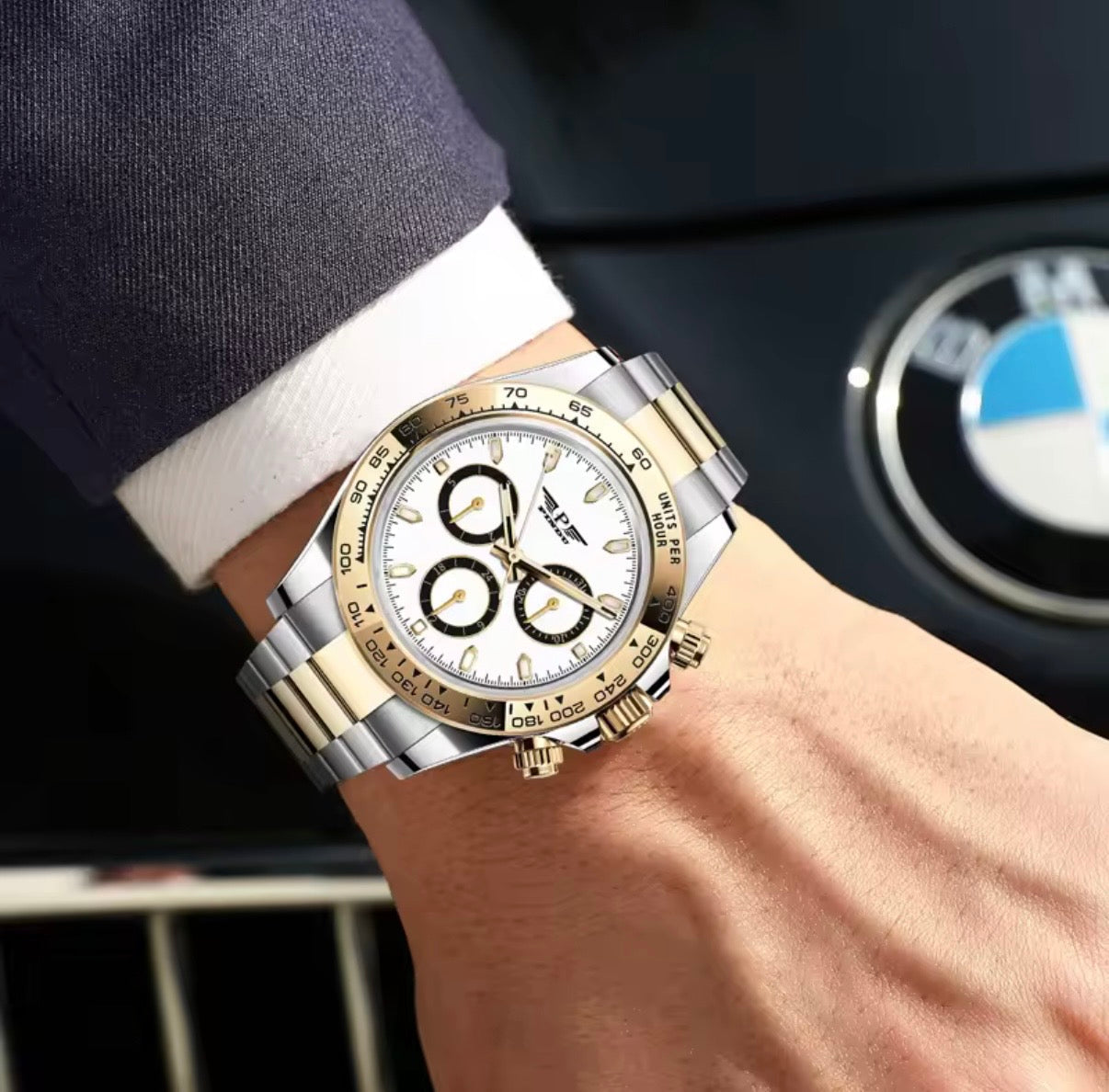 PINDU P6589 Two-Tone Automatic Chronograph Men's Watch
