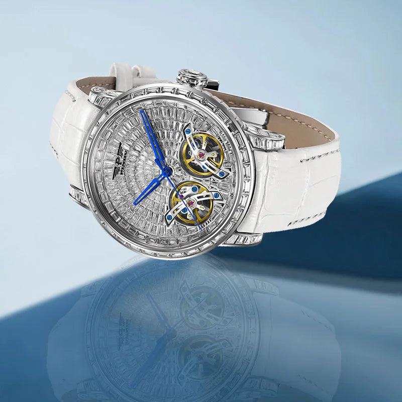 PINDU PD6656 Double Tourbillon Diamond Skeleton Men's Watch