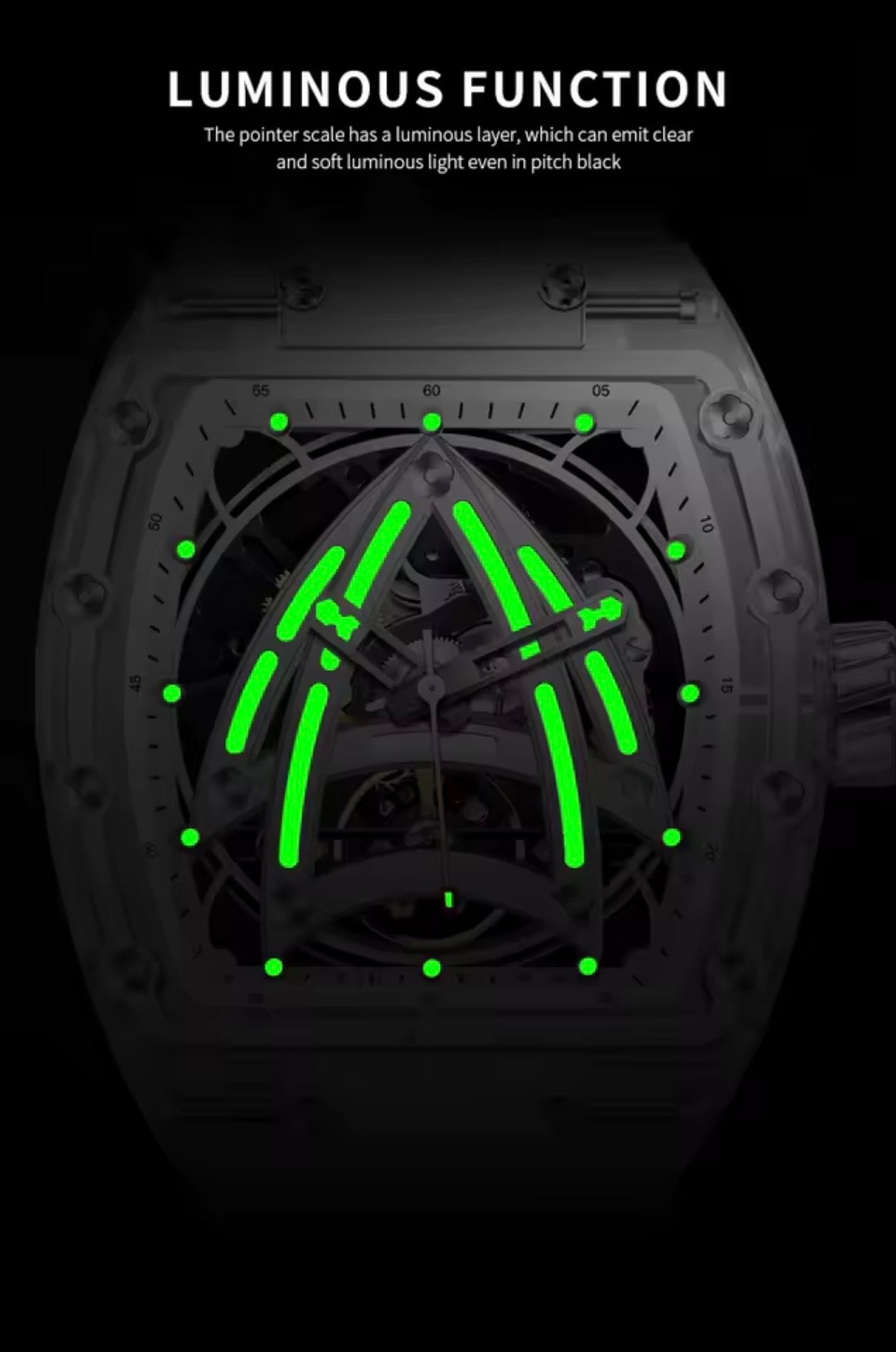 PINDU PD6657 Sailing Series Skeleton Automatic Mechanical Watch