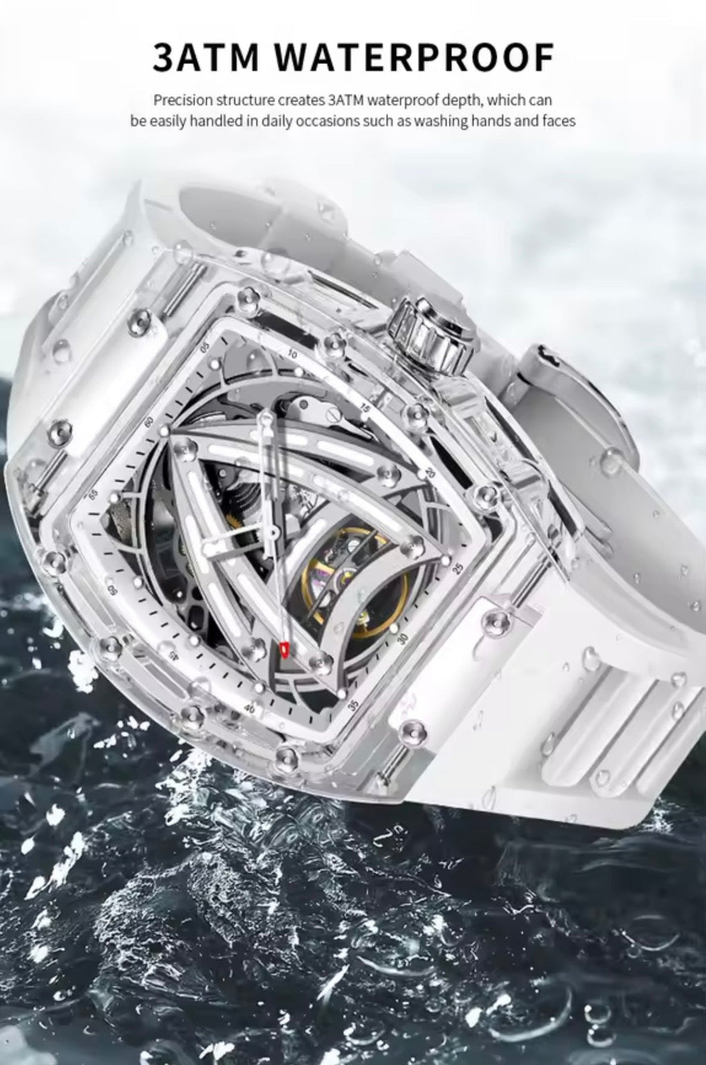 PINDU PD6657 Sailing Series Skeleton Automatic Mechanical Watch