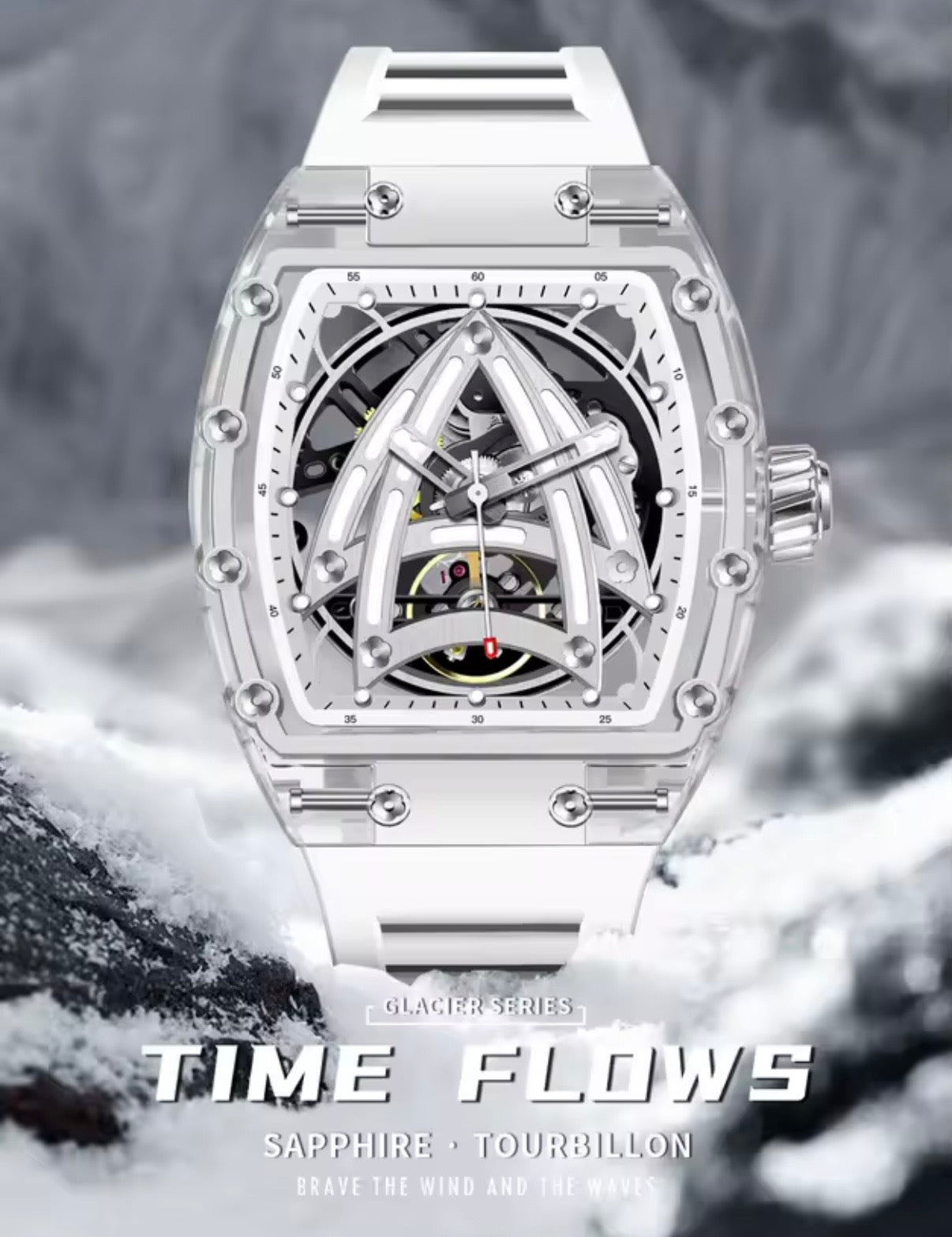 PINDU PD6657 Sailing Series Skeleton Automatic Mechanical Watch