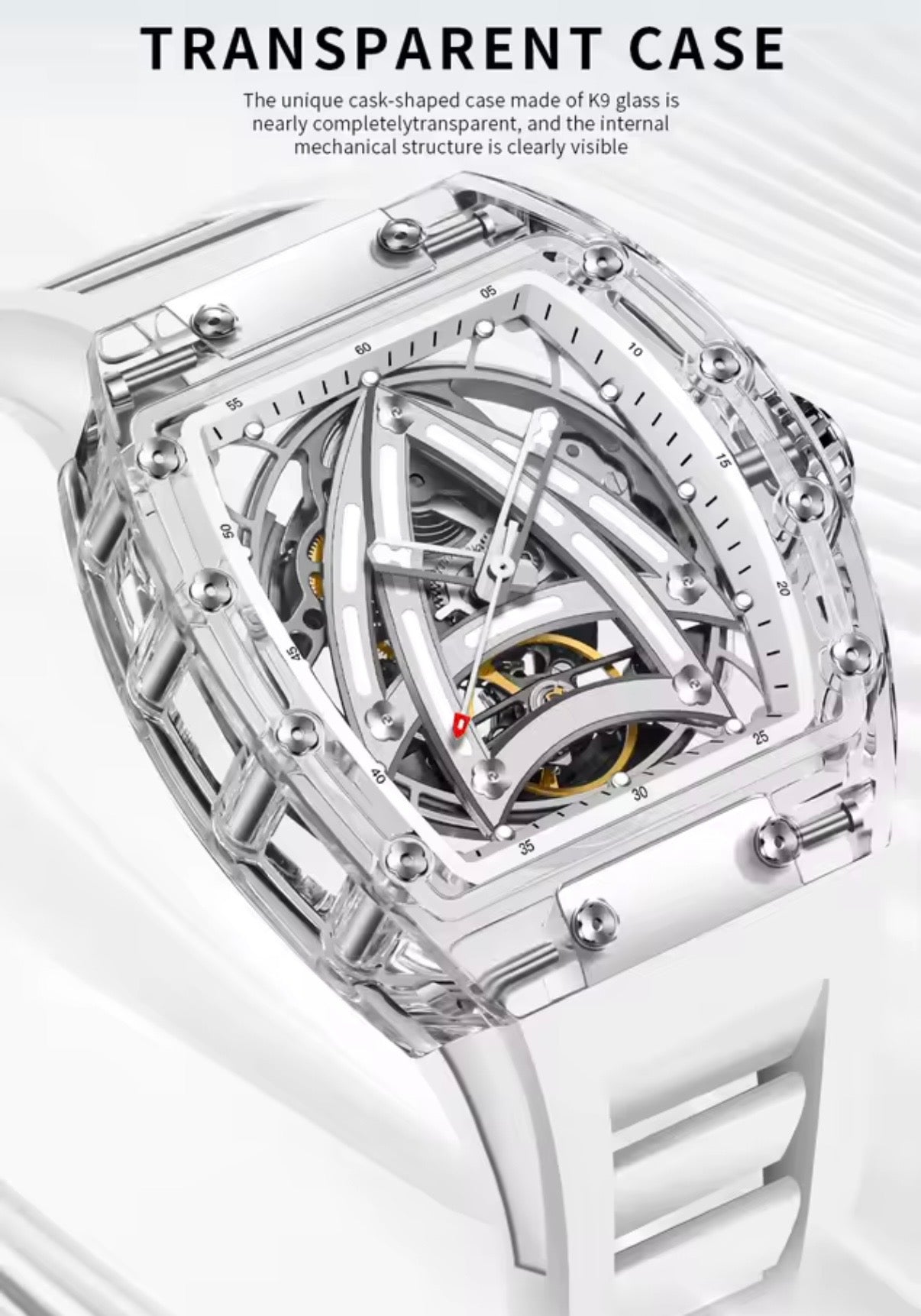 PINDU PD6657 Sailing Series Skeleton Automatic Mechanical Watch