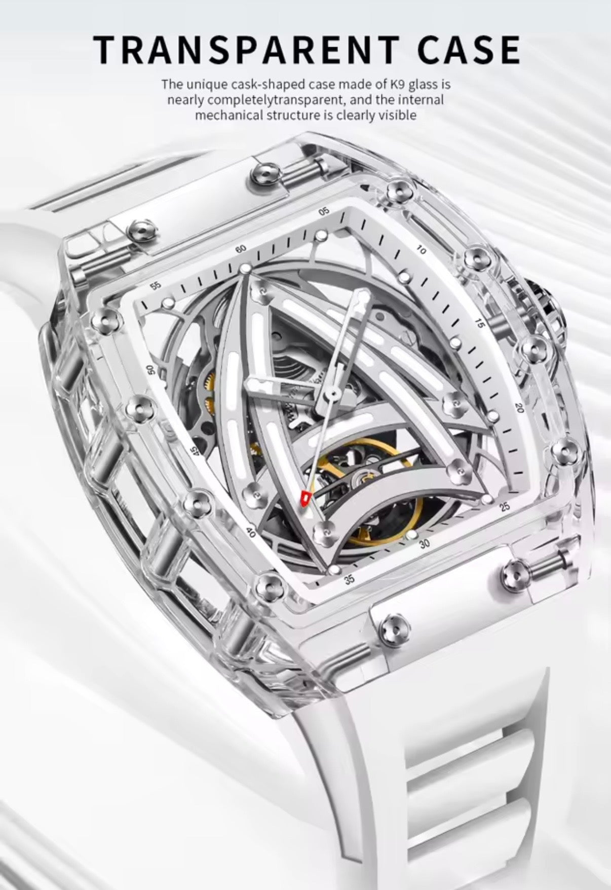 PINDU PD6657 Sailing Series Skeleton Automatic Mechanical Watch