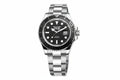 PINDU PD6510 GMT automatic watch with black dial and black-blue bezel, front view