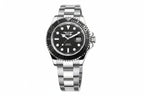 PINDU PD6510 GMT automatic watch with black dial and black-blue bezel, front view