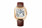 PINDU PD6515 square Roman dial automatic watch with white dial and rose gold case