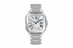 PINDU PD6515 square automatic watch silver case white dial with silver bracelet, front
