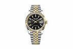 PINDU PD6525 automatic watch with black dial and two-tone steel gold bracelet